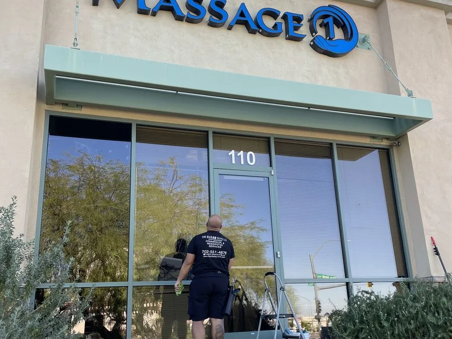 Commercial window cleaning at Massage 1 Las Vegas