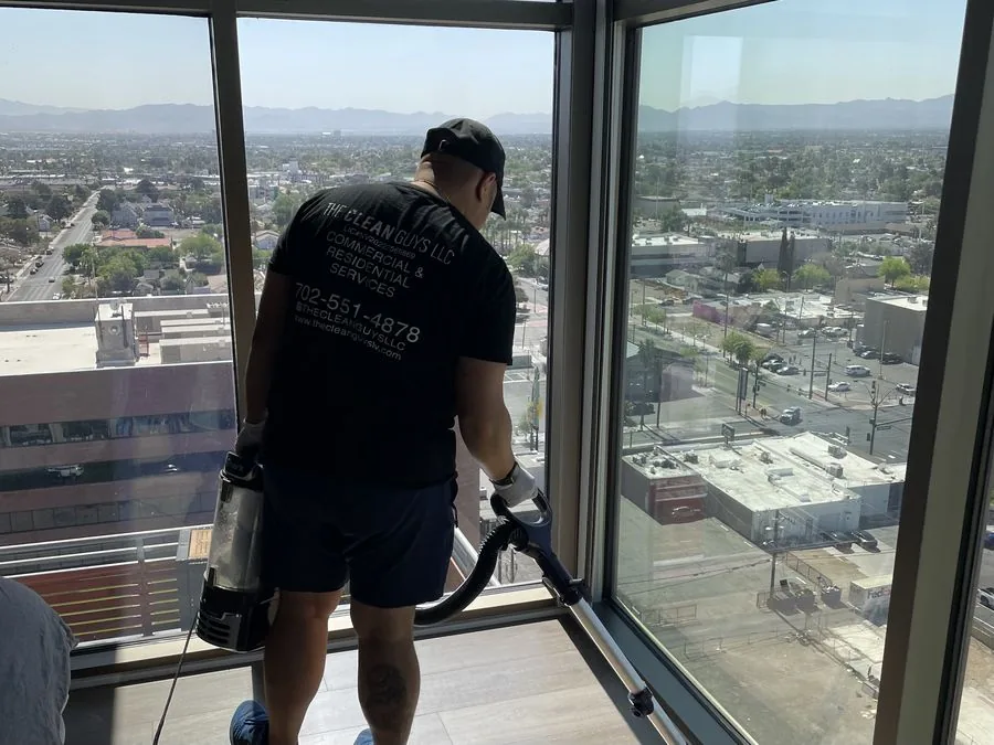 The Clean Guys high-rise window cleaning Las Vegas city view