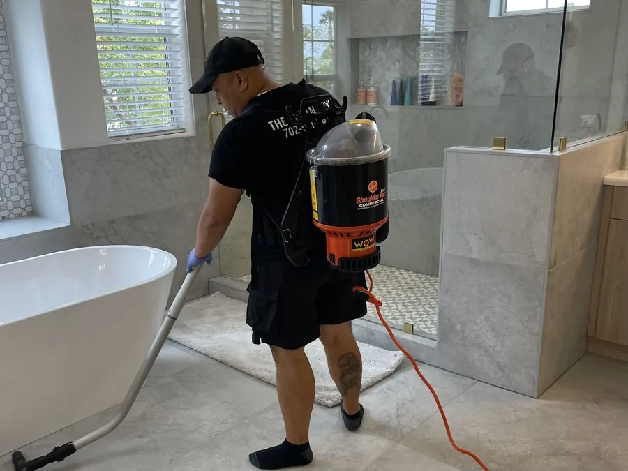 Post-construction bathroom cleaning Las Vegas luxury home