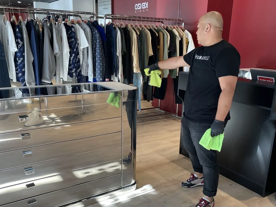 The Clean Guys cleaning luxury retail store interior Las Vegas